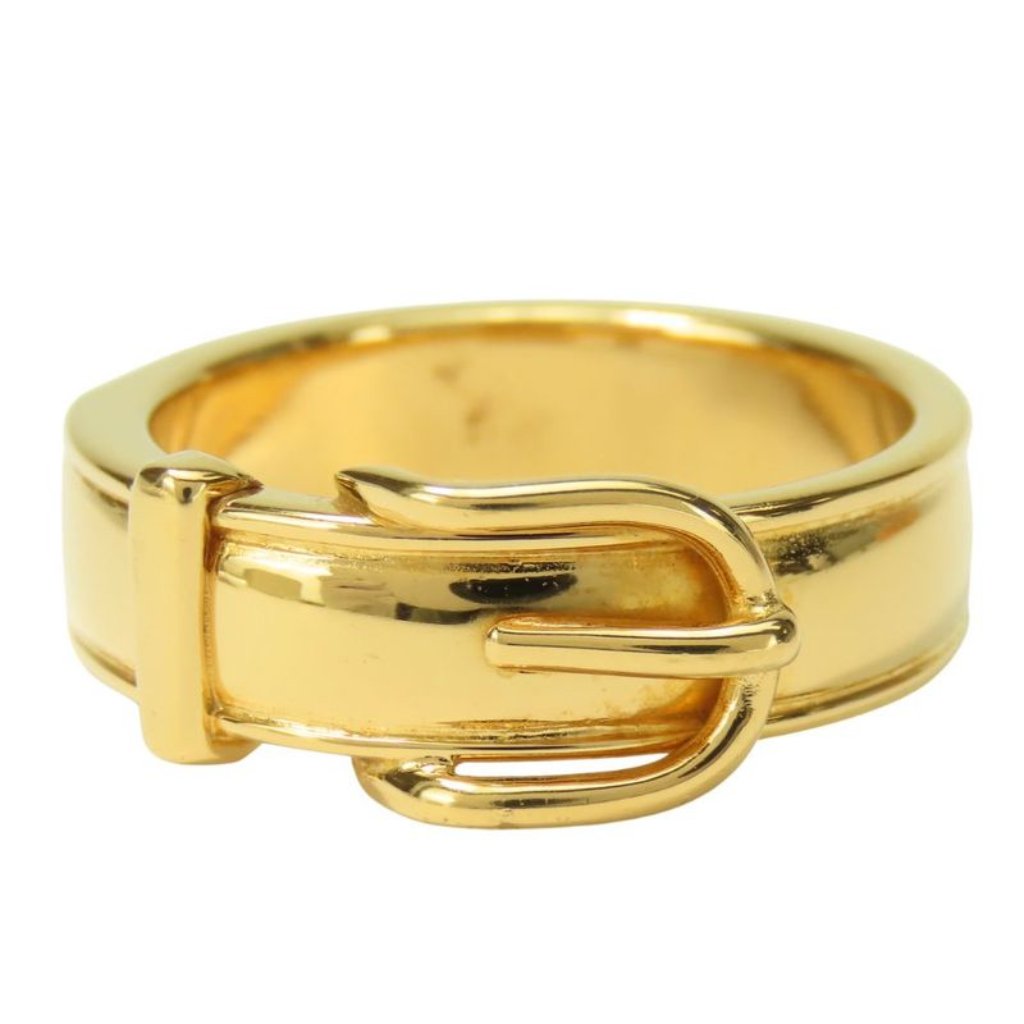 Hermes Scarf Ring Santure Metal Gold Belt Motif Accessory Plated